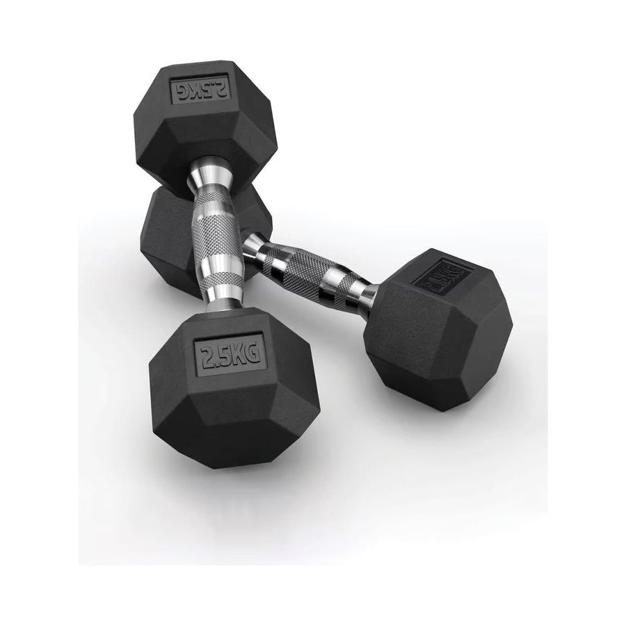 Hex Rubber Dumbbells 2.5kg (set) - xtremefitnessstore