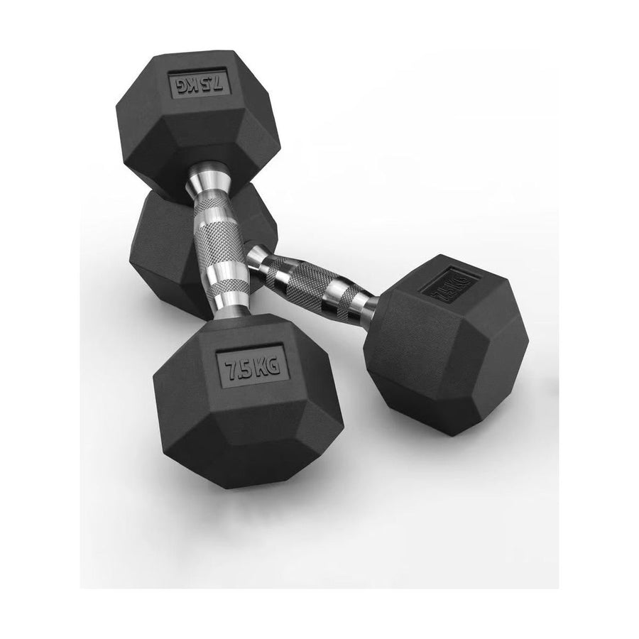 Hex Rubber Dumbbells 7.5kg (set) - xtremefitnessstore