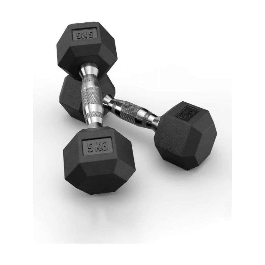 Hex Rubber Dumbbells 5kg (set) - xtremefitnessstore